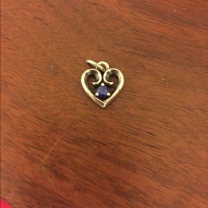 James Avery heart pendant with blue sapphire